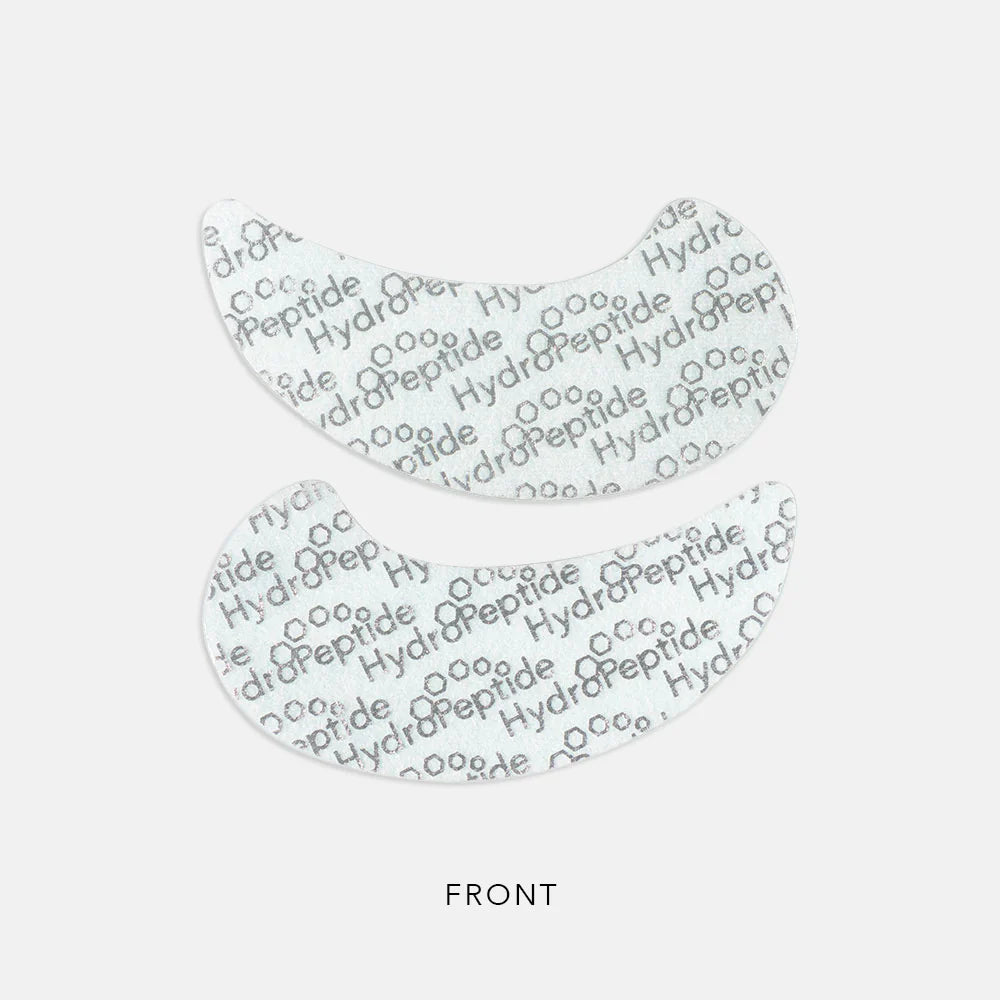 Two round Polypeptide eye masks with 'HydroPeptide' text on a white background