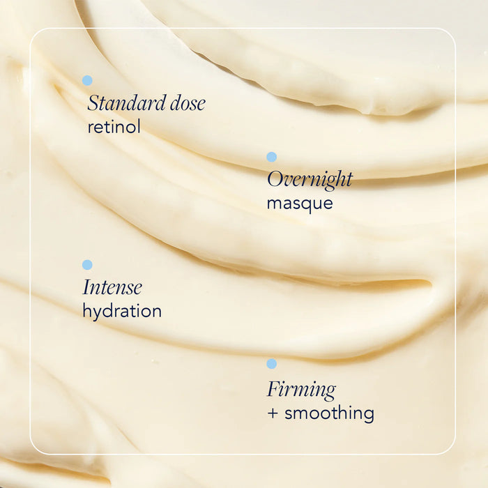 Skincare product with text labels on a beige background