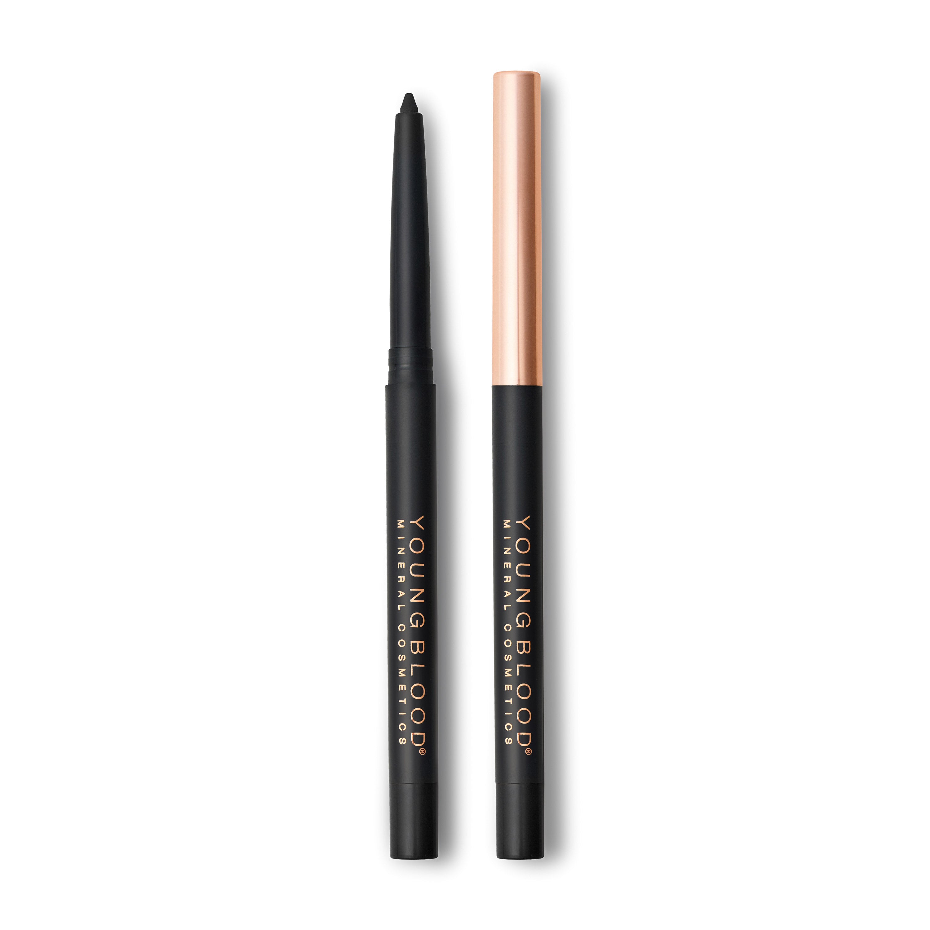 Youngblood Gel eyeliners in a shade of Black.