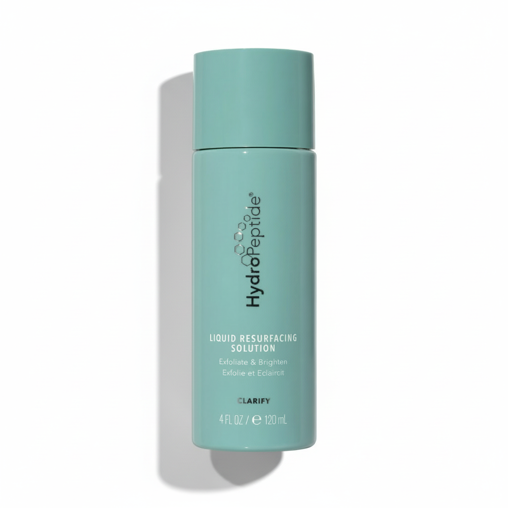 HydroPeptide liquid resurfacing solution bottle on a white background