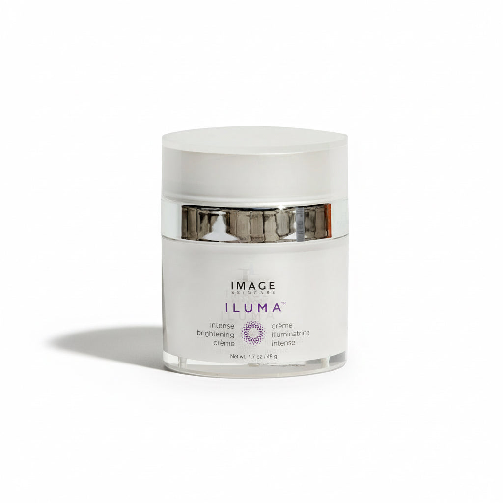 A jar of IMAGE ILUMA Intense Brightening Crème against a white background.