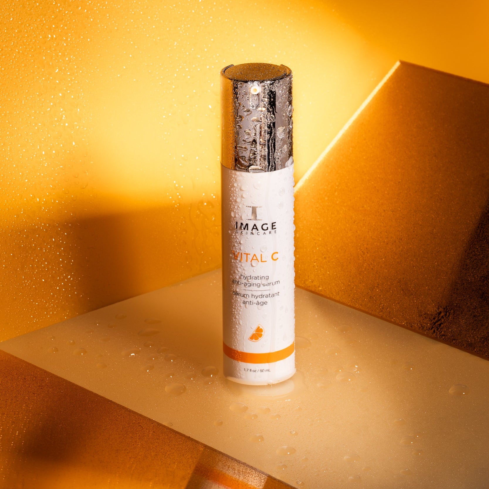 Skincare product with 'IMAGE' branding on a yellow background