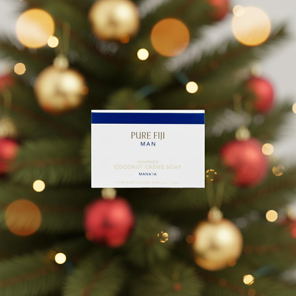 Pure Fiji Man soap packaging on a white background