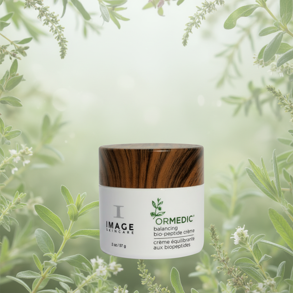 Skincare jar with wooden lid on a white background