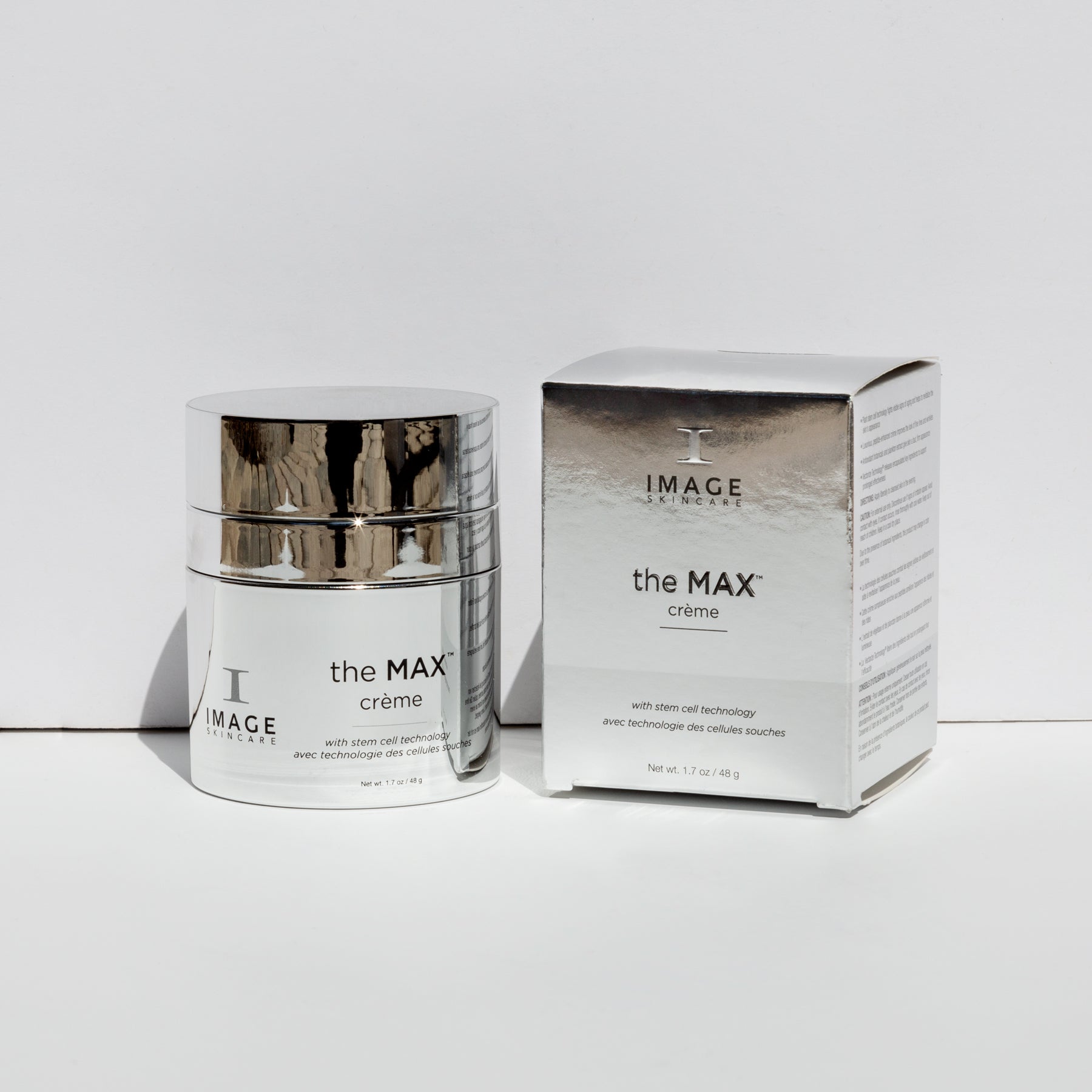 Image skincare product 'the MAX crème' with packaging on a white background