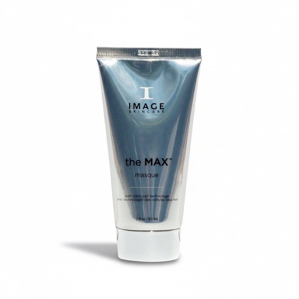 A tube of IMAGE Skincare the MAX Stem Cell Masque, designed for skin care and hydration.