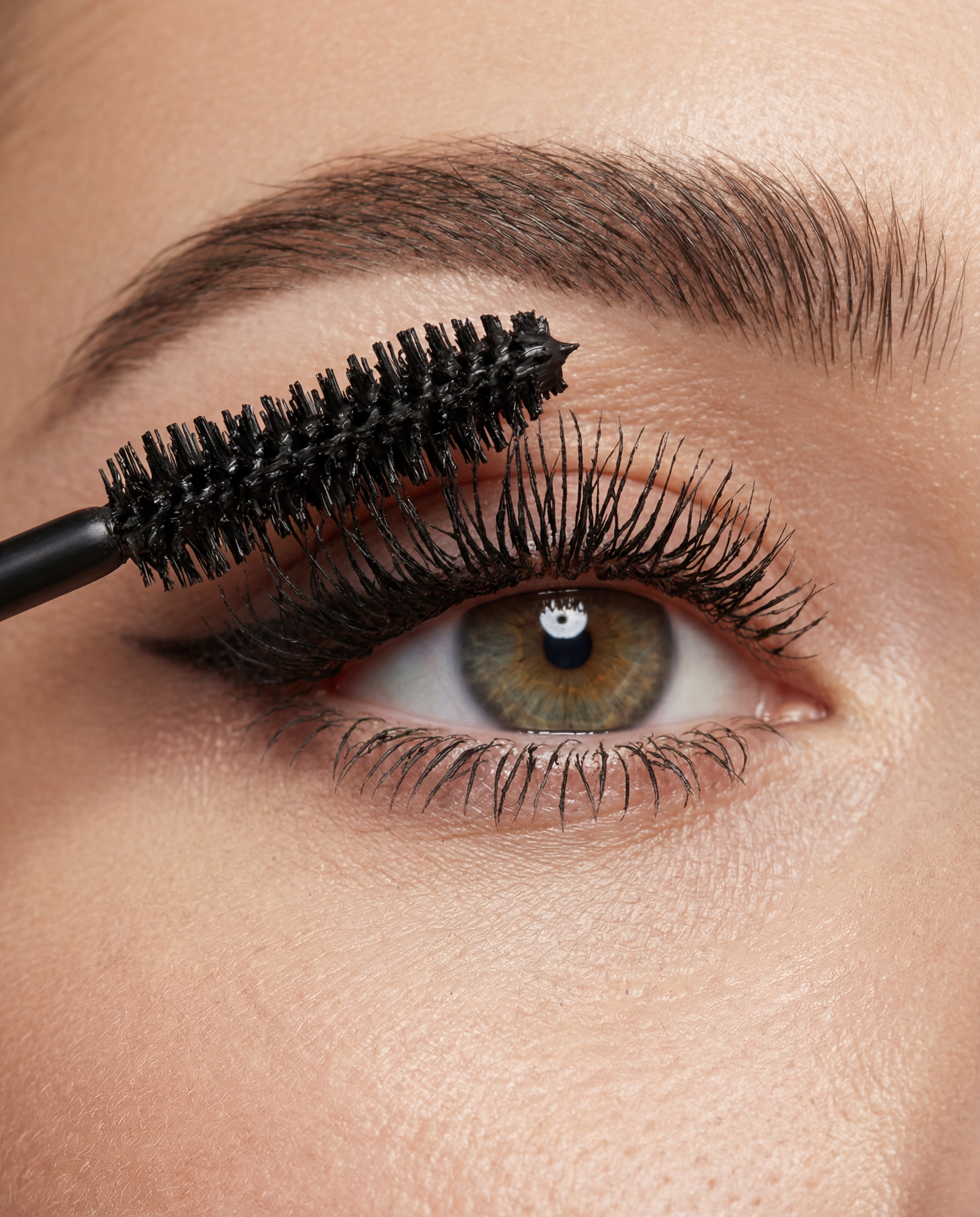 Close-up of an eye with youngblood's Til Midnight mascara being applied