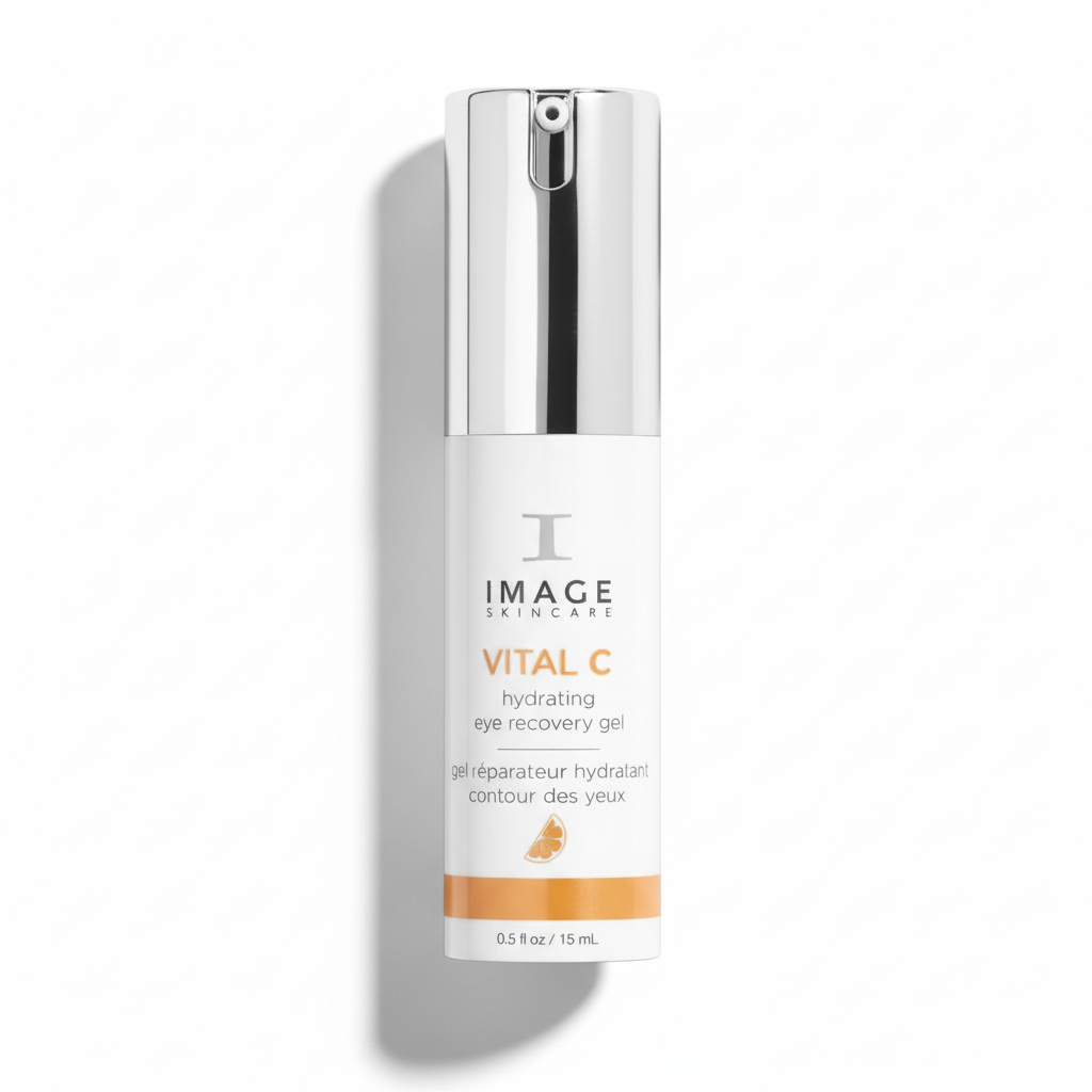 Skincare bottle labeled 'Vital C' on a white background