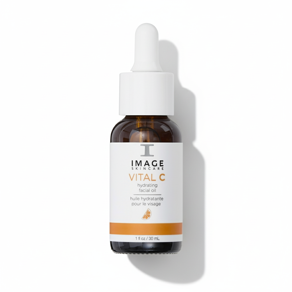 Image Skincare Vital C facial oil dropper bottle on a white background
