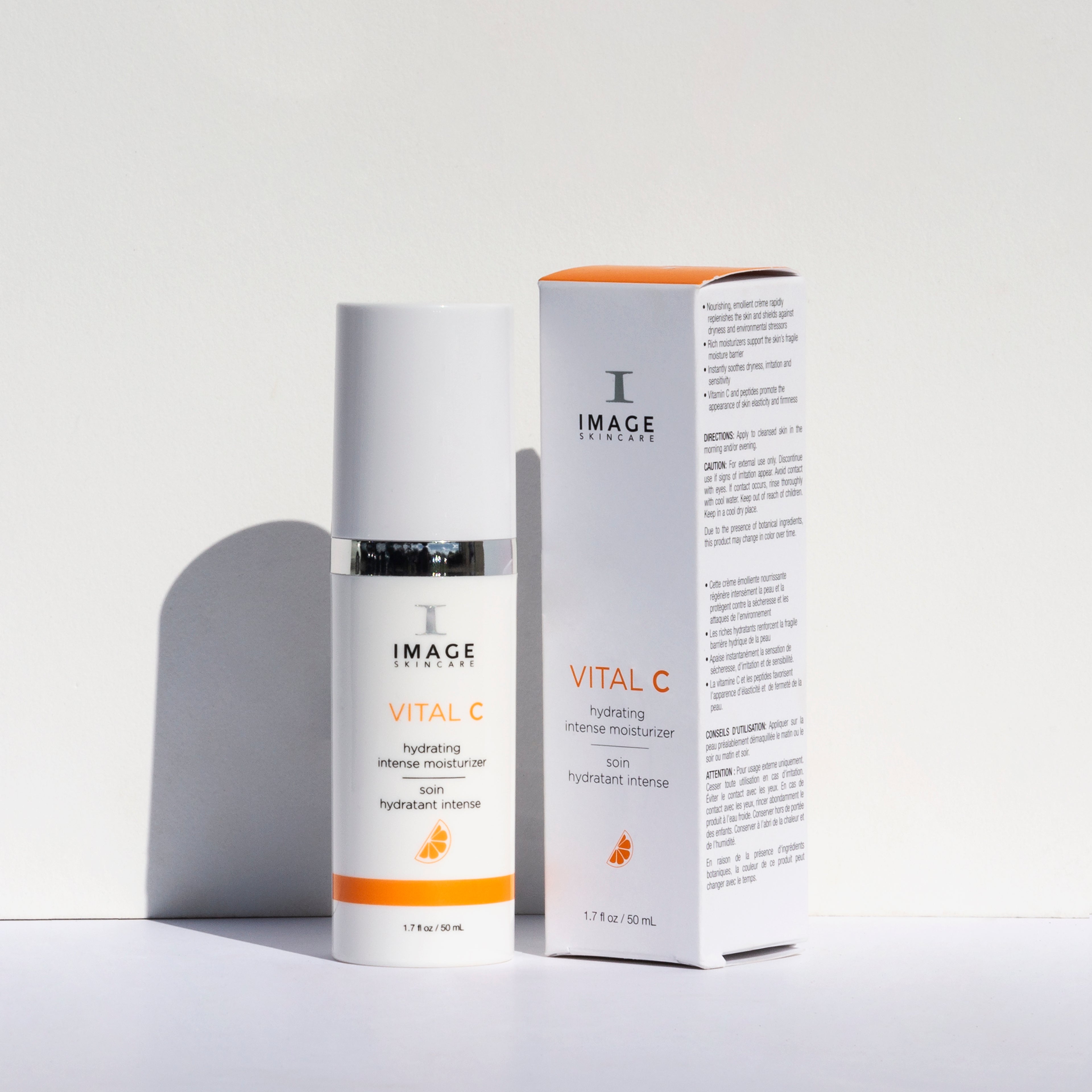 Skincare bottle and box labeled 'Image Skincare' on a light background