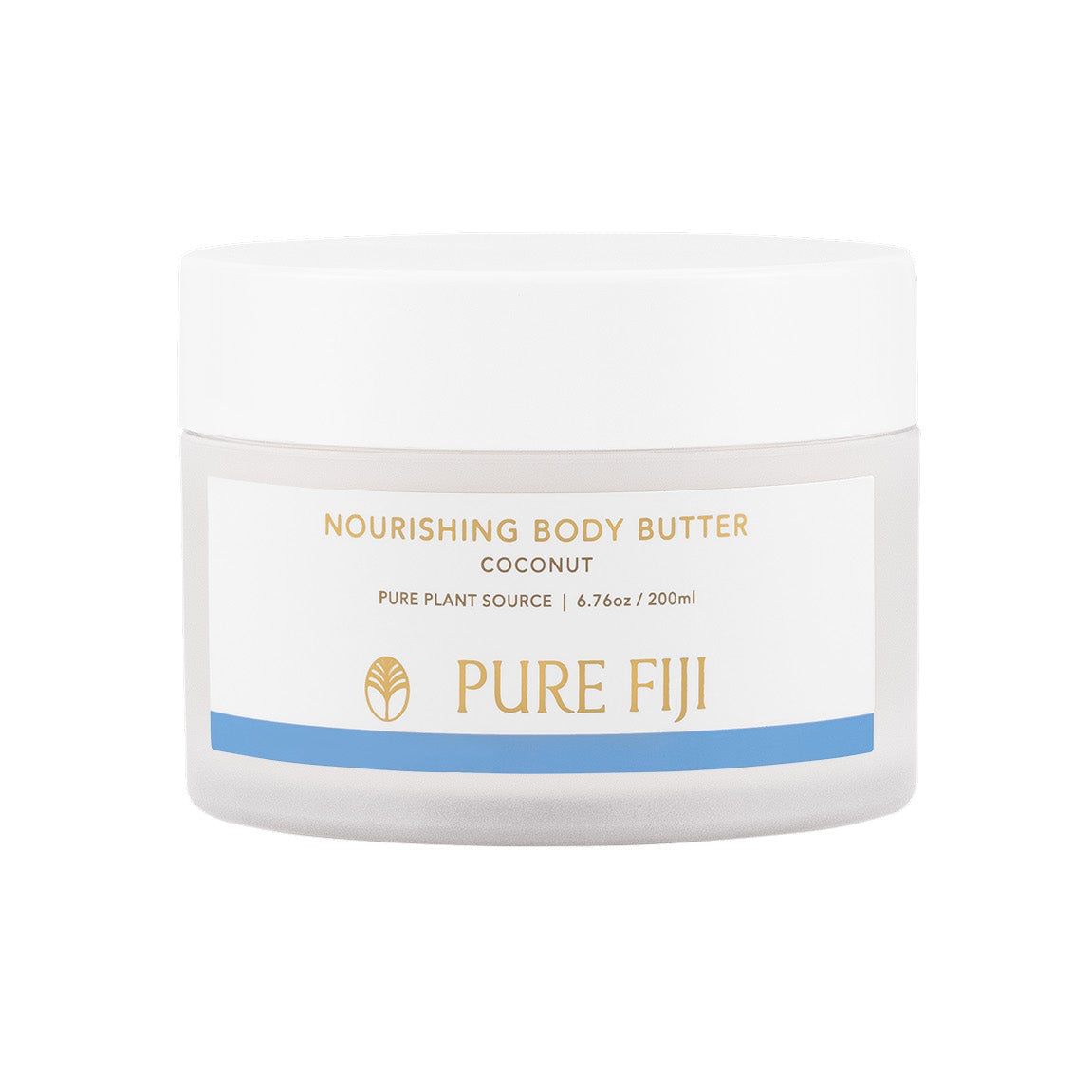 A jar of Pure Fiji Nourishing Body Butter, with the brand name and product name visible on the label.