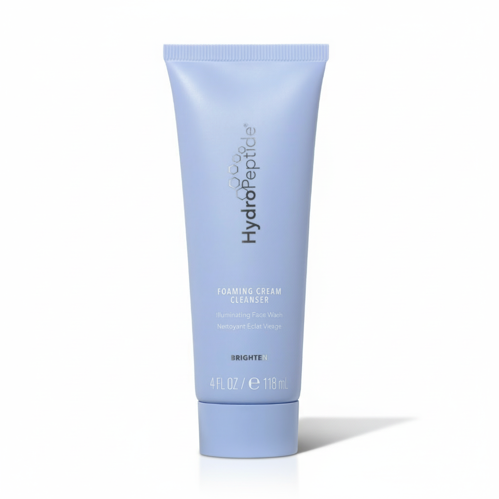 Hydropeptide foaming cream cleanser tube on a white background