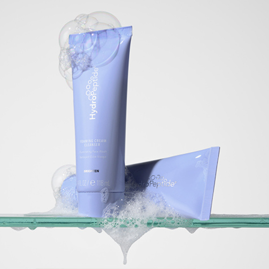 HydroPeptide skincare product with a tube and applicator on a light gray background