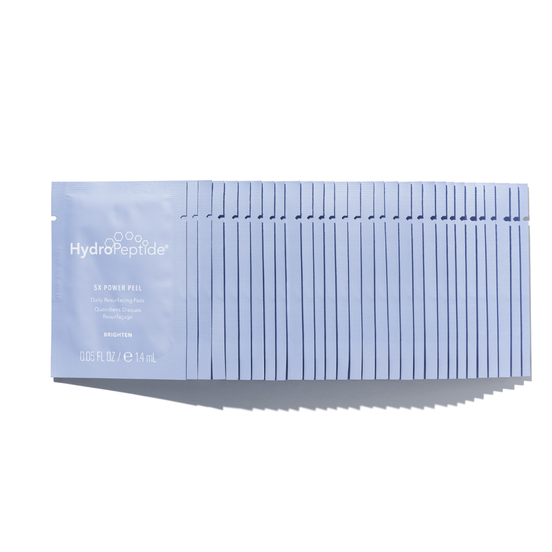 Blue packaging of HydroPeptide 5x Power Peel on a white background