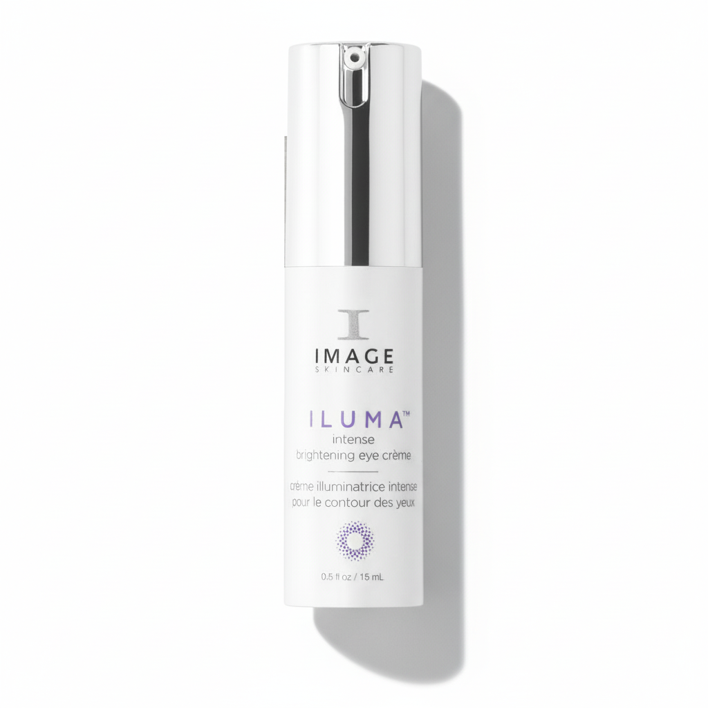 Skincare bottle labeled 'Image Skincare Iluma' on a white background