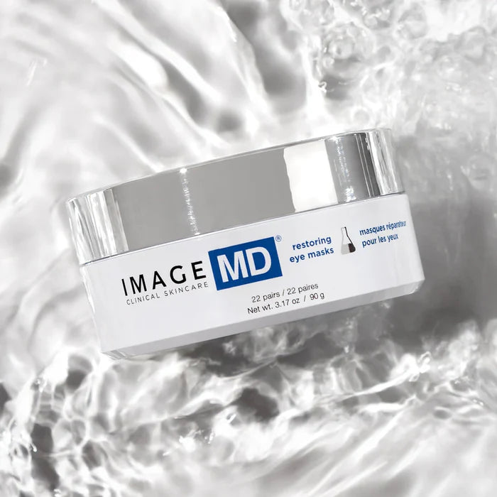 IMAGE MD eye masks packaging on a textured white background
