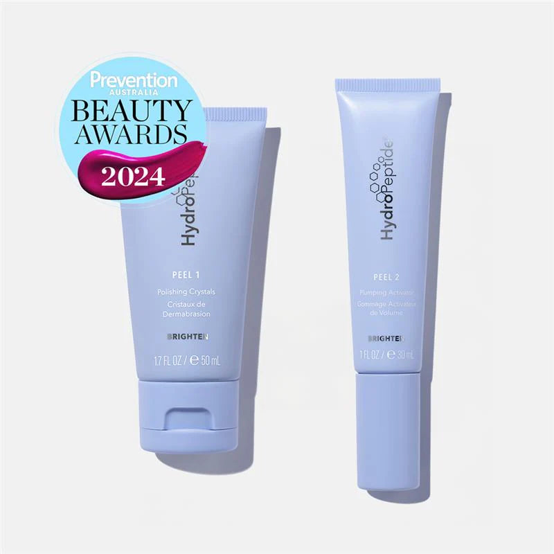 Hydropeptide Polish & Plump Kit with'Prevention Beauty Awards 2024' badge on a light gray background