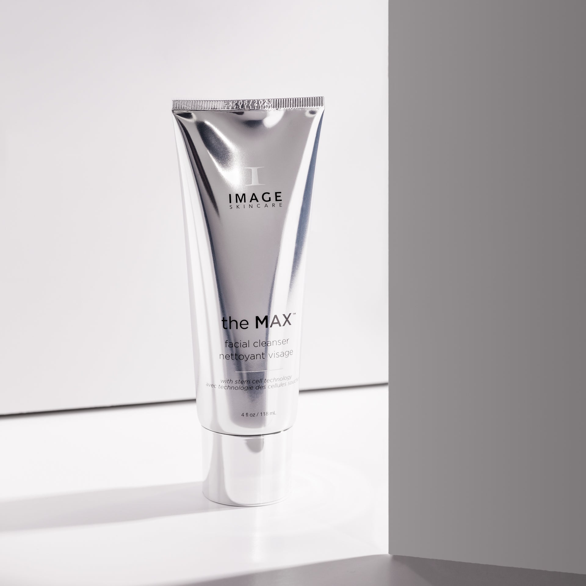 Tube of 'the MAX' facial cleanser on a light gray background