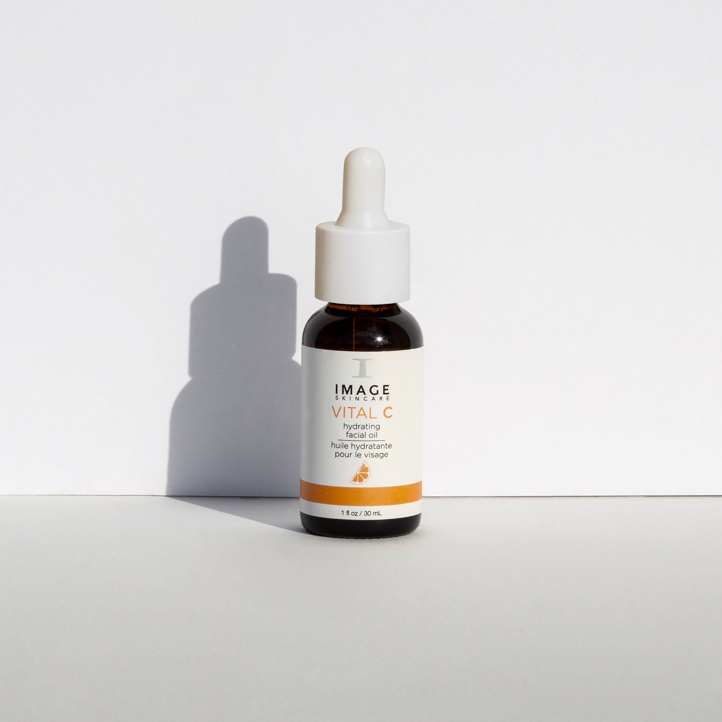 Bottle of Image Skincare Vital C serum on a white background